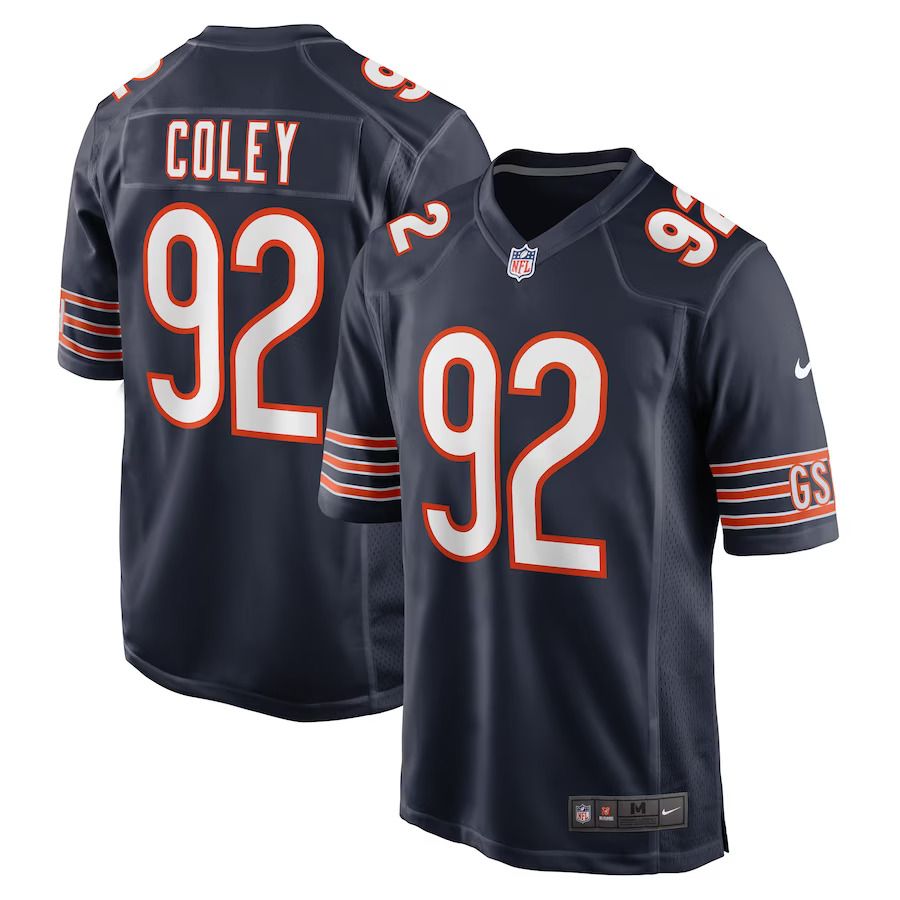 Men Chicago Bears #92 Trevon Coley Nike Navy Game Player NFL Jersey